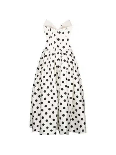 Atoir Polka-dot Corset-style Dress In White