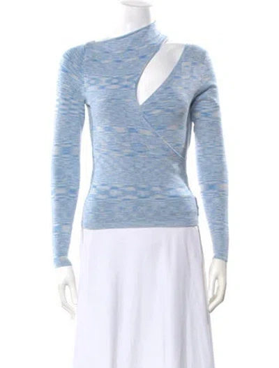 Pre-owned Atoir Printed Asymmetrical Top In Blue