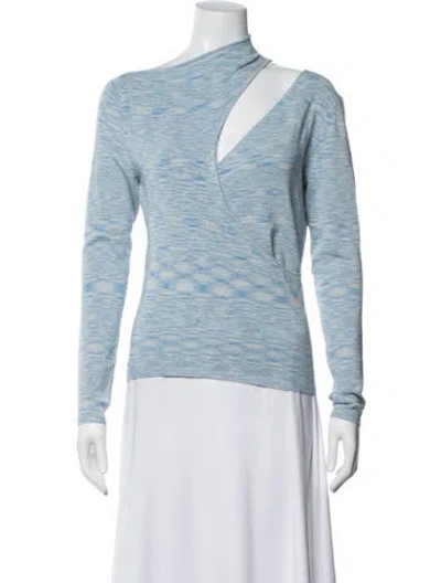 Pre-owned Atoir Printed Asymmetrical Top W/ Tags In Blue
