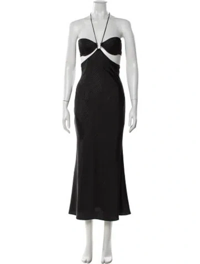 Pre-owned Atoir Printed Long Dress In Black
