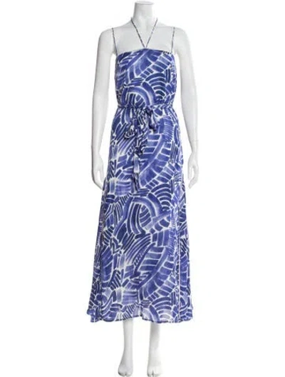 Pre-owned Atoir Printed Long Dress In Blue