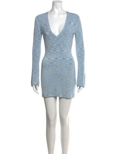 Pre-owned Atoir Printed Mini Dress In Blue