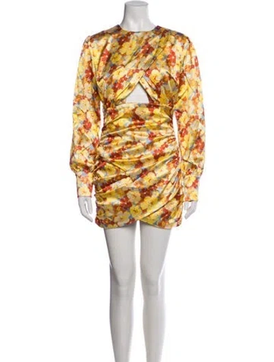 Pre-owned Atoir Printed Mini Dress In Yellow
