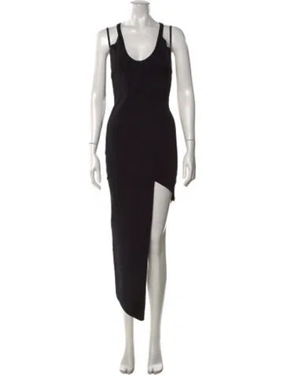 Pre-owned Atoir Scoop Neck Long Dress In Black