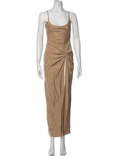 Pre-owned Atoir Scoop Neck Long Dress In Neutral