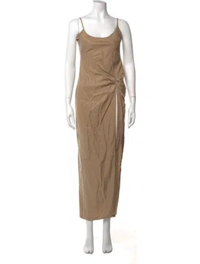 Pre-owned Atoir Scoop Neck Long Dress W/ Tags In Neutrals
