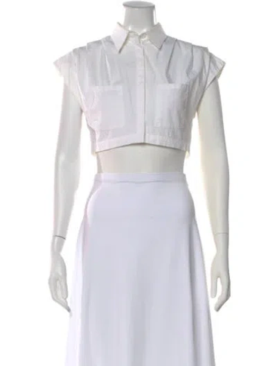 Pre-owned Atoir Sleeveless Crop Top In White