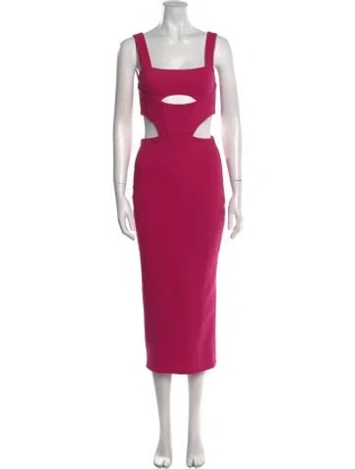 Pre-owned Atoir Square Neckline Long Dress In Pink