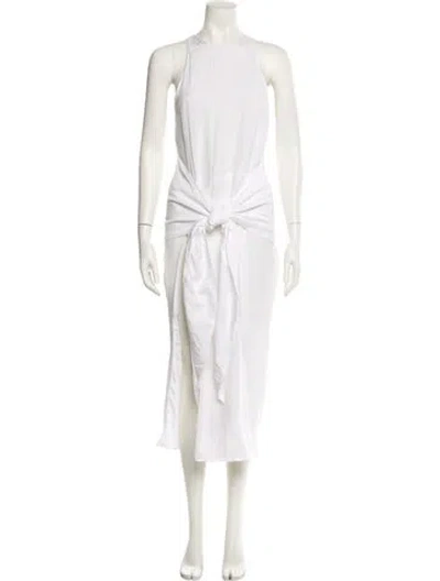 Pre-owned Atoir Square Neckline Long Dress In White