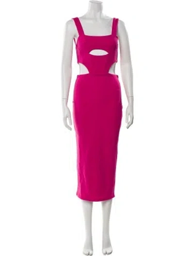 Pre-owned Atoir Square Neckline Midi Length Dress In Pink