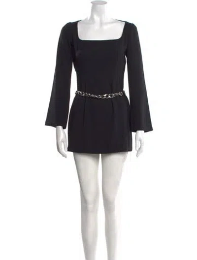 Pre-owned Atoir Square Neckline Mini Dress In Black