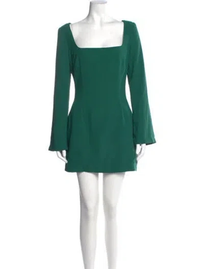 Pre-owned Atoir Square Neckline Mini Dress In Green