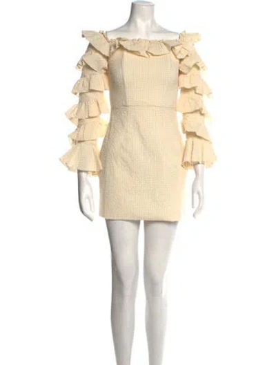 Pre-owned Atoir Square Neckline Mini Dress In Neutral