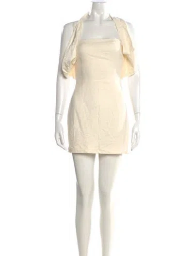 Pre-owned Atoir Square Neckline Mini Dress In Neutral