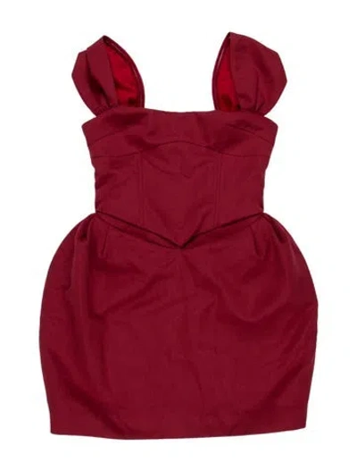 Pre-owned Atoir Square Neckline Mini Dress In Red
