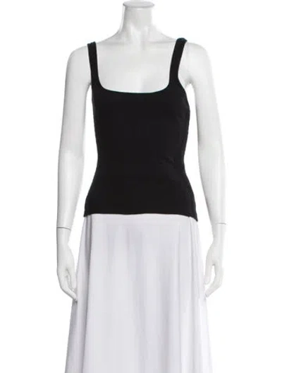 Pre-owned Atoir Square Neckline Sleeveless Top In Black