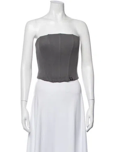Pre-owned Atoir Strapless Crop Top In Blue