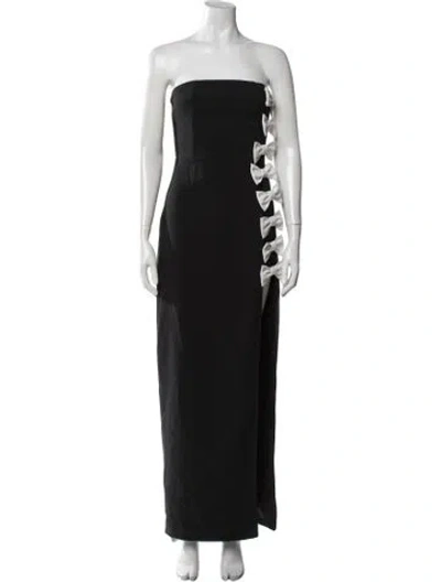 Pre-owned Atoir Strapless Long Dress In Black