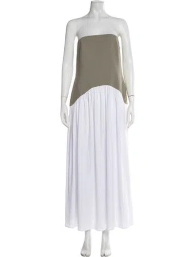 Pre-owned Atoir Strapless Long Dress In Green