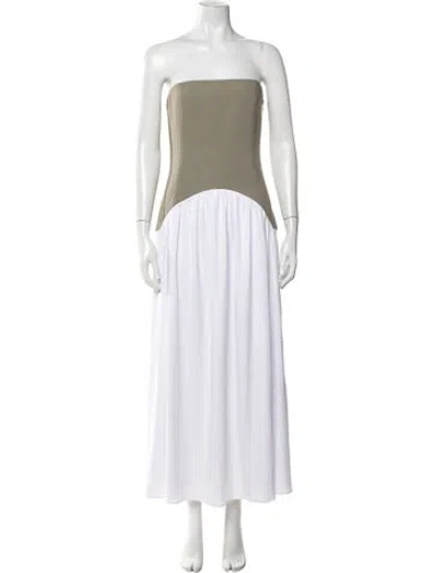Pre-owned Atoir Strapless Long Dress In Green
