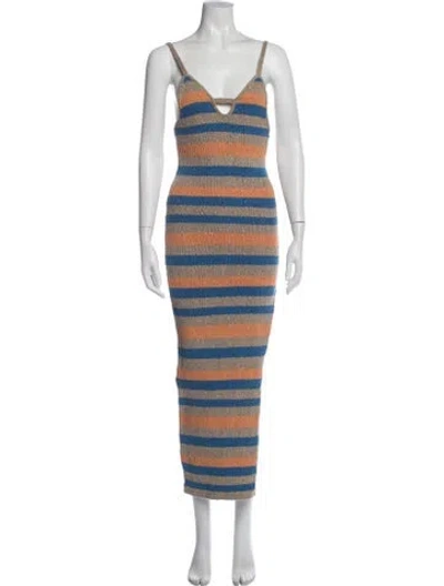 Pre-owned Atoir Striped Long Dress W/ Tags In Multi