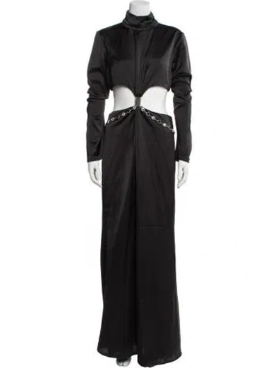 Pre-owned Atoir Turtleneck Long Dress In Black
