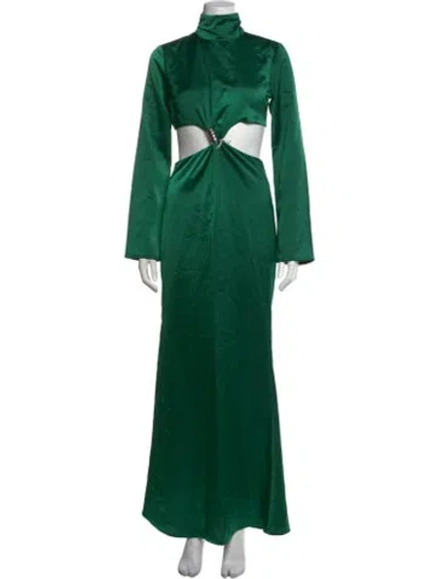 Pre-owned Atoir Turtleneck Long Dress In Green