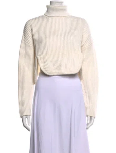 Pre-owned Atoir Turtleneck Long Sleeve Crop Top In Neutral