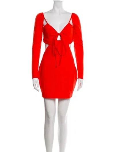 Pre-owned Atoir V-neck Mini Dress In Orange