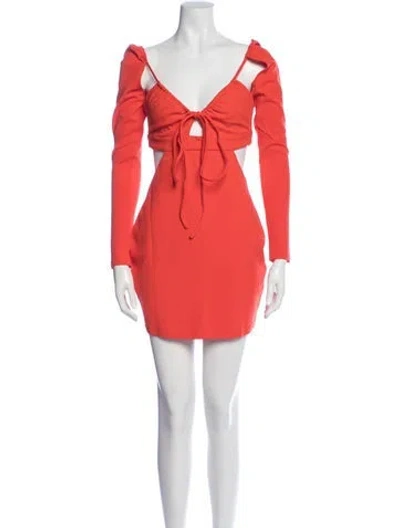Pre-owned Atoir V-neck Mini Dress In Orange