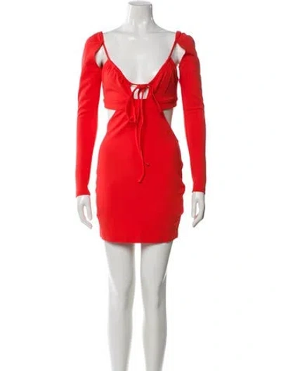 Pre-owned Atoir V-neck Mini Dress W/ Tags In Orange