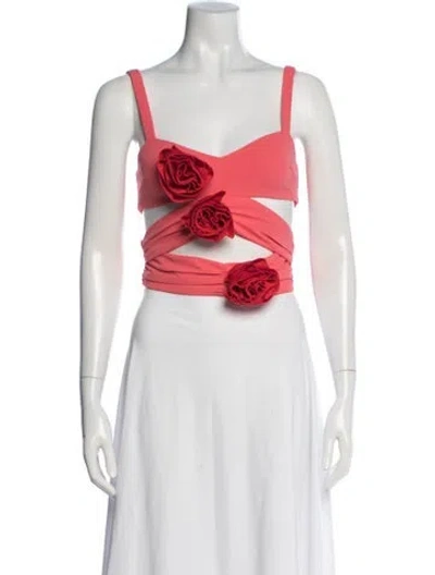 Pre-owned Atoir V-neck Sleeveless Crop Top In Pink