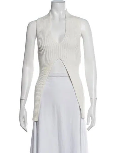 Pre-owned Atoir V-neck Sleeveless Top In Neutrals