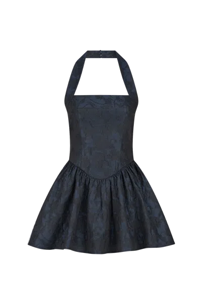 Atoir Winnie Halter Dress In Black/blue
