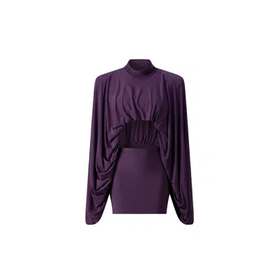 Atoir Women's Purple Ember Mini Dress - Grape In Black