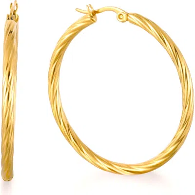 Atolea Bold Twisted Hoops In Gold