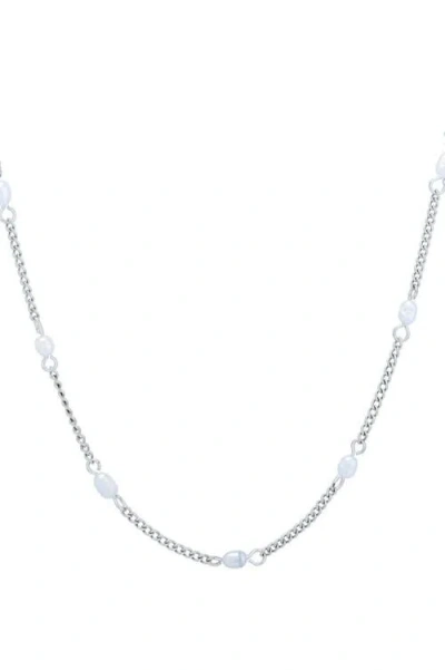 Atolea Dainty Gold Pearl Choker In Silver