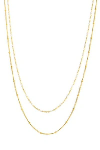 Atolea Double Beaded Choker In Gold