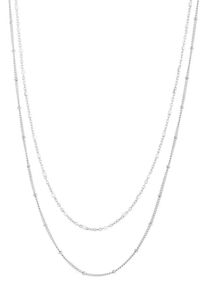 Atolea Double Beaded Choker In Silver