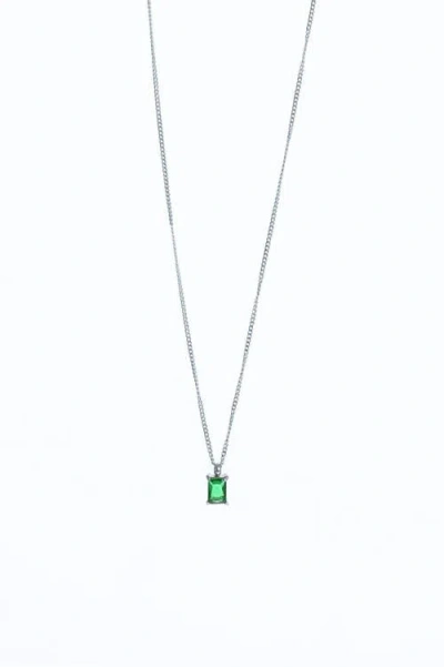 Atolea Emerald Necklace In Silver