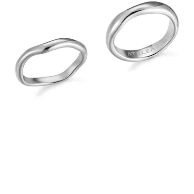 Atolea Gemini Stackable Rings In Metallic