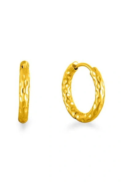 Atolea Hammered Hoops Earrings In Gold