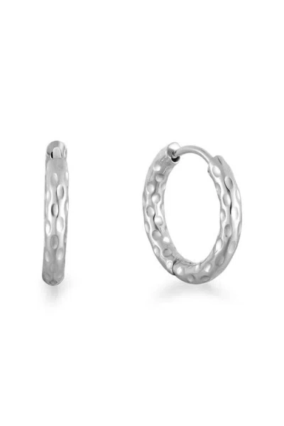 Atolea Hammered Hoops Earrings In Metallic