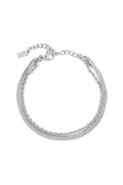Atolea Ios Layered Bracelet In Silver