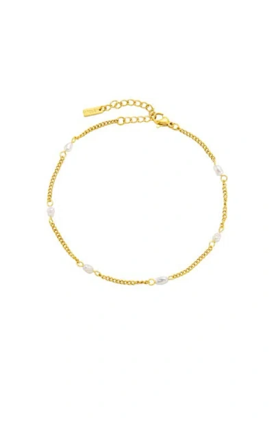 Atolea Lovina Freshwater Pearl Bracelet In Gold