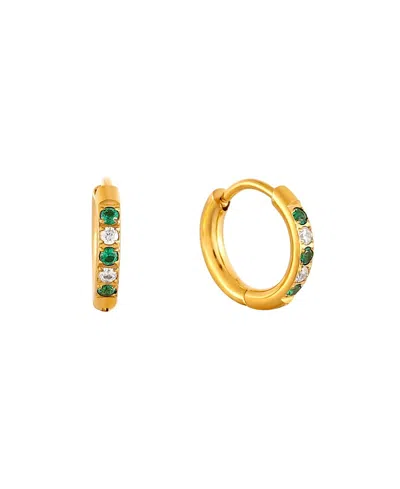 Atolea Oasis Green Hoops Earrings In Gold