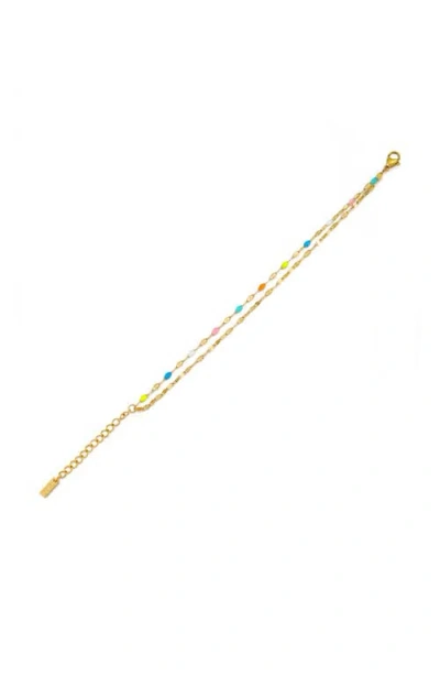 Atolea Rainbow Dainty Bracelet In Gold
