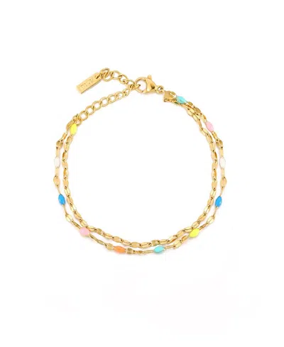 Atolea Rainbow Dainty Bracelet In Gold