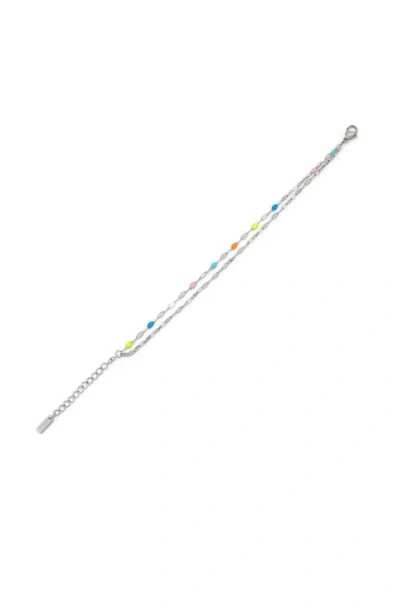 Atolea Rainbow Dainty Bracelet In Silver