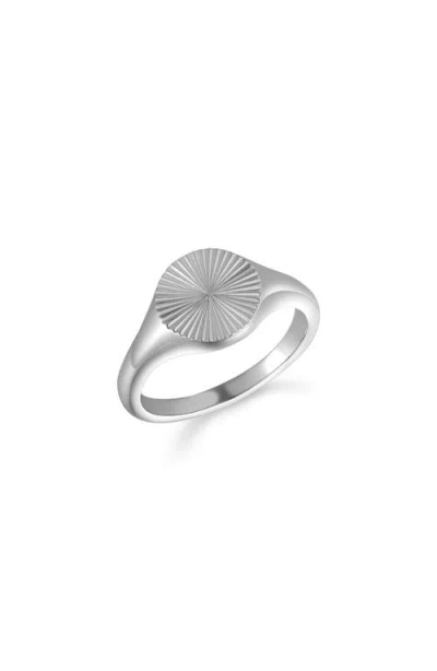 Atolea Sun Signet Ring In Gray